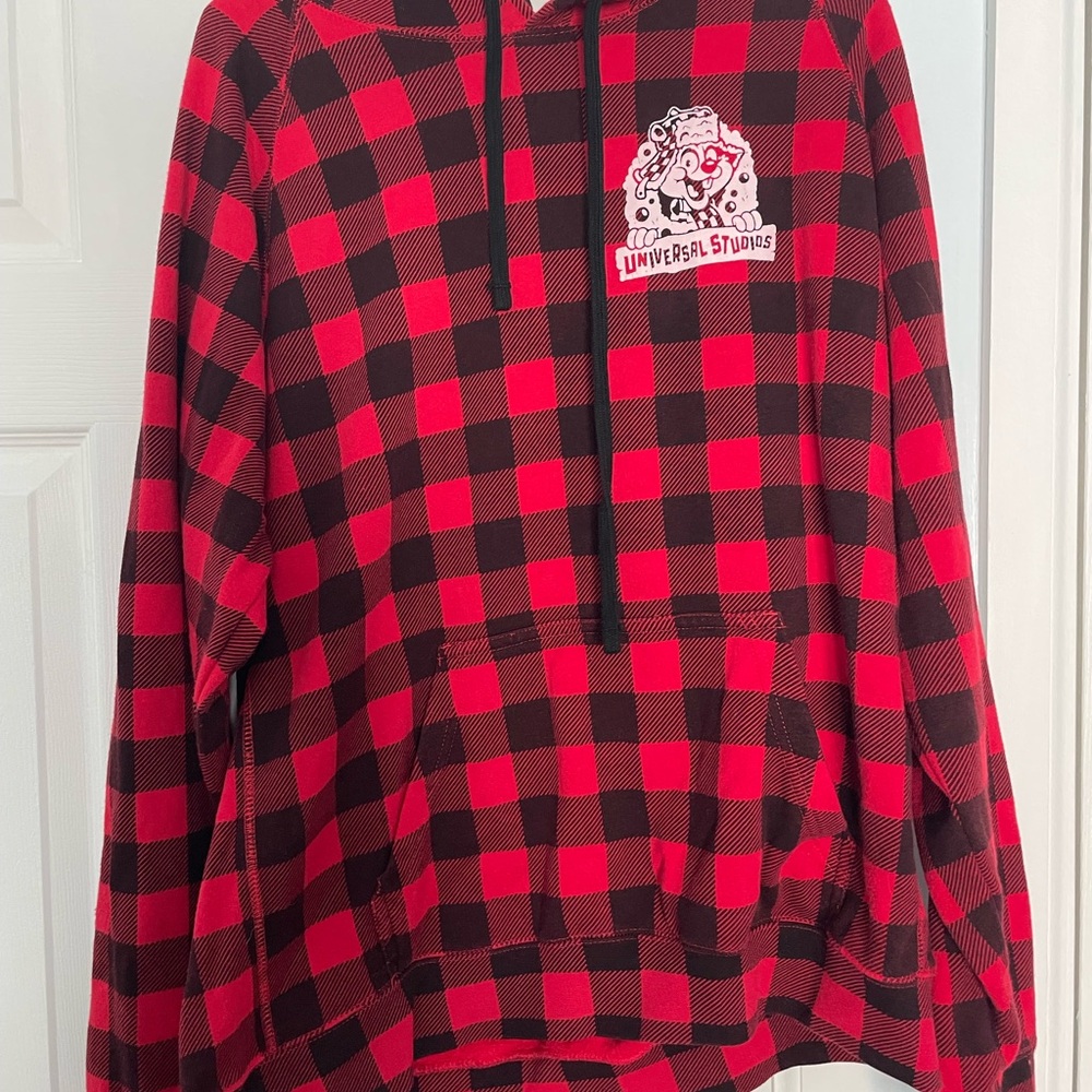 Universal Studios Red and Black Plaid Hoodie